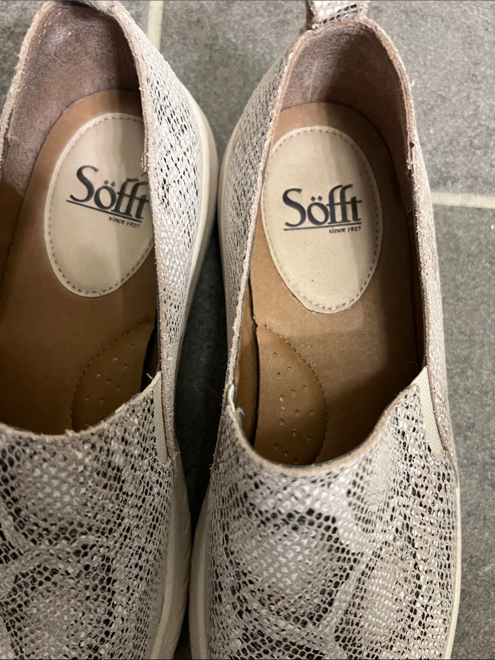 Söfft Potina Snake Print Platform Slip-On Sneakers Sz 10 Coastal Chic Leather - Picture 4 of 8